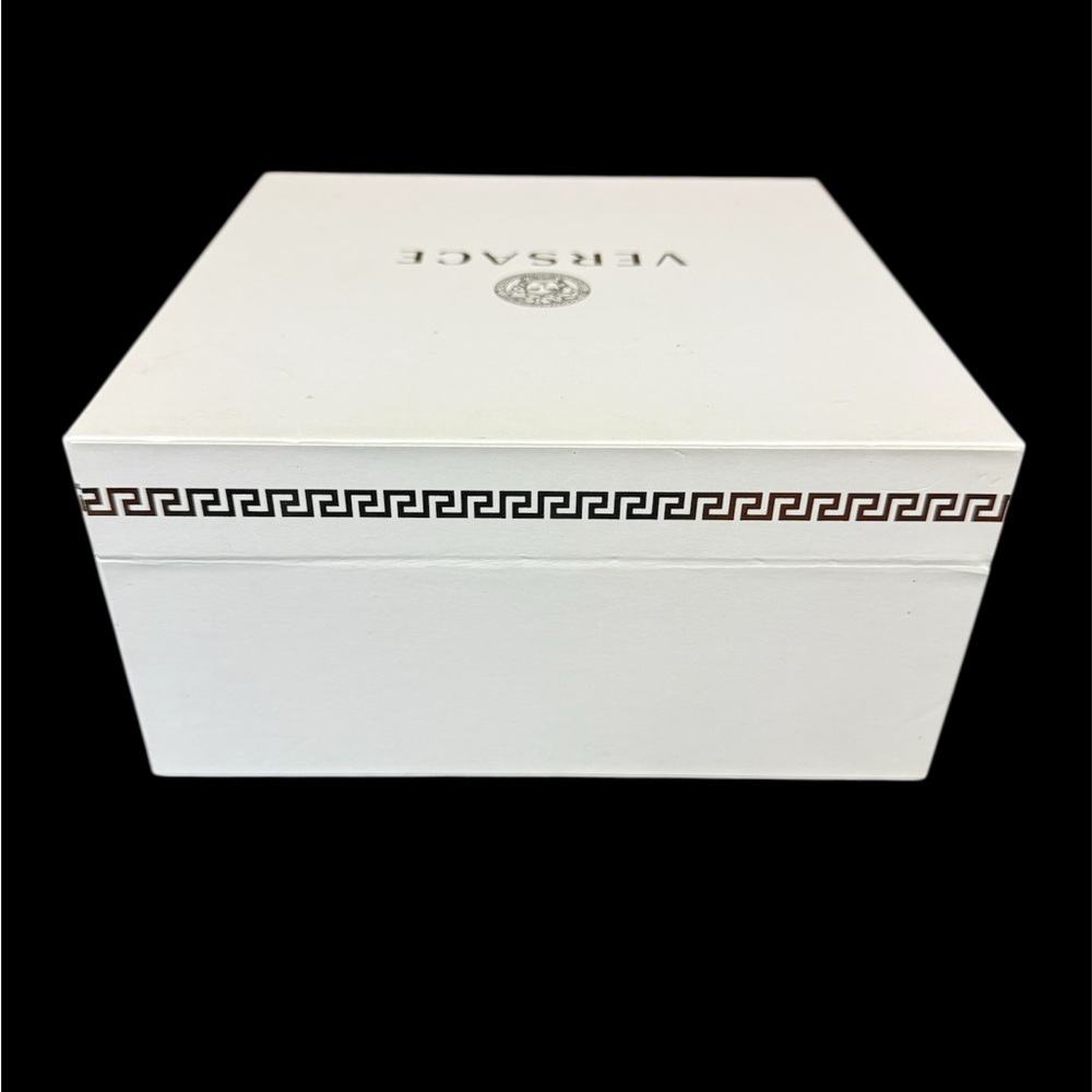 VERSACE Embossed Square Empty Gift Box Storage Container White 8”x 8” - Picture 5 of 6